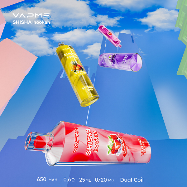 VAPME SHISHA HOOKAH 15000 Puffs – DTL Disposable Vape with 0.6Ω Dual Mesh Coil